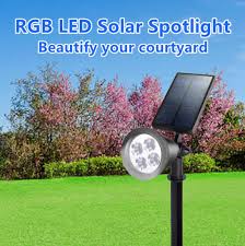 Outdoor Rgb Led Solar Spotlight 3w