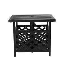 Black Square Metal Outdoor Side Table