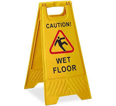 caution wet floor sign board yellow