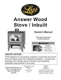 Answer Wood Stove Inbuilt Lopi