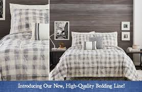 High Quality Grey Plaid Bedding 5 Piece