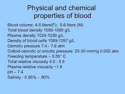chemical properties of blood
