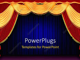 Powerpoint Template Red And Gold Theater Curtain Tied Back