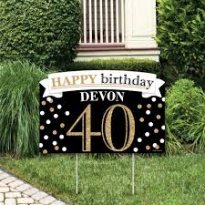 Our 40th birthday supplies, 40th birthday decorations, and 40th birthday favors are all about the exciting and inevitable next decade of adulthood! Adult 40th Birthday Gold Birthday Party Yard Sign Lawn Decorations Personalized Happy Birthday Party Yardy Sign Bigdotofhappiness Com