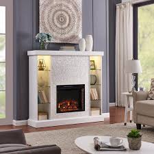 Mosaic Tiled Curio Electric Fireplace