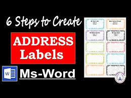 how to create address labels in word