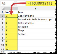 number rows in excel dynamic solution