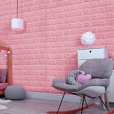 brick pink self adhesive 3d wallpaper