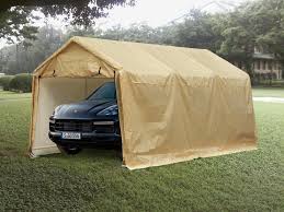 Carports and garages aren't just for taking out a second mortgage and adding on to the side of your house anymore. Ainfox 10x17 Ft Heavy Duty Enclosed Carport Canopy With Sidewalls Waterproof Garage Car Shelter Storage Shed Yellow Walmart Com Walmart Com