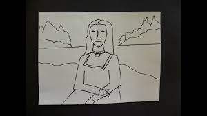 Easy to draw for all ages, using measurement skills, vertical, horizontal and diagonal li. Kids Can Draw Easy Mona Lisa For Young Kids Patron Spots Available Youtube