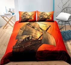 Pirate Boat Pattern Bedding Set