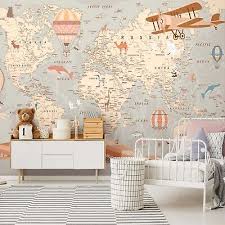 World Map Kids Bedroom Wallpaper Easy