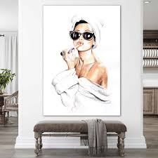 Art Audrey Hepburn Make Up Canvas Print