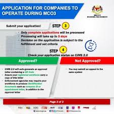 Companies that have registered on miti's database system, cims, can download approval letter via notification.miti.gov.my companies that are yet to register with cims system, please register via notification.miti.gov.my. Miti To Take Up To 5 Days To Okay Mco Business Operations