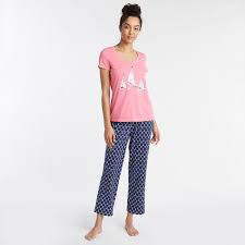 Short Sleeve Pajama Set In Sail Chain Print
