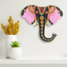 Hand Painted Elephant Decor Wall