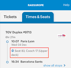 Paris Barcelona Tgv Duplex Seating Rail Europe Help