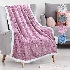 melange sherpa throw blanket super soft