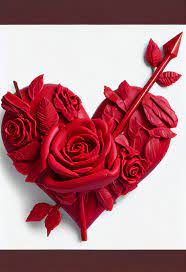 free romantic red rose flowers shape