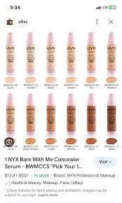 nyx bare with me concealer serum light