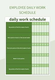 employee daily work schedule excel