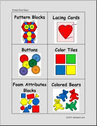 Center Signs Pocket Charts Color Set 3 Abcteach