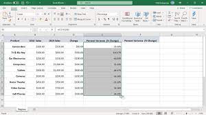 how to calculate percent variance in