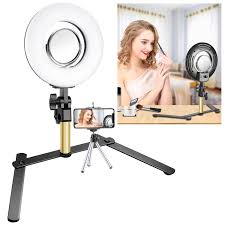 Neewer Tabletop Makeup Ring Light Kit 8 Inch Dimmable Mini Led Ring Light With 3 5 Inch Mirror Desktop Support Stand Phone Clip For Beauty Blog Make Up Selfie Video Photography No Carrying Bag
