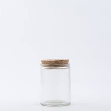 Clear Glass Jar With Cork Top 12 Oz