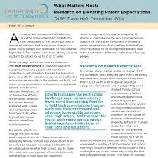 What Matters Most Research On Elevating Parent Expectations