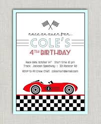 Race Car Baby Shower Invites Themed Birthday Invitations Cars Party