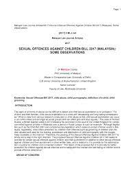 Sexual offences against children bill 2017. Pdf Cooray Manique Sexual Offences Against Children Bill 2017 Malaysia Some Observations 2017 3 Mlj Cvii