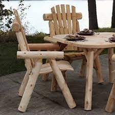 Well you're in luck, because here they come. Rustic Outdoor Furniture Log Wood Patio Furniture