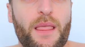 close male mouth big lips white teeth