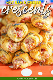hot ham and cheese crescents football