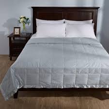 Puredown Blue Lightweight Down Full Queen Blanket With Satin Weave Pd 16017 C F Q The Home Depot