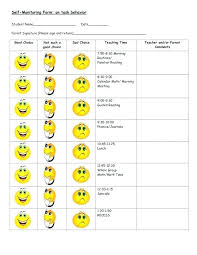 Weekly Behavior Chart For Middle School Students
