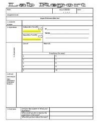 Lab Report Template Science Writing High School Science