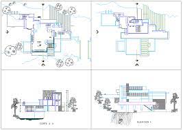 Plan Of Home With Falling Water Cadbull