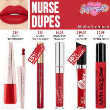 sugarpill nurse liquid lip color dupes