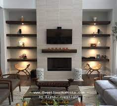 Shelves Living Room Decor Fireplace