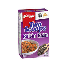 two scoops raisin bran cereal