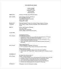 An internship curriculum vitae is a document used by a college student who would like to apply for an internship program. Free 7 Sample Internship Resume Templates In Pdf Ms Word