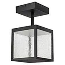Access Lighting Reveal 1 Light Black Integrated Led Outdoor Semi Flush With Seeded Glass 20084led Bl Sdg The Home Depot