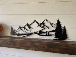 Metal Mountain Range Wall Art Nature