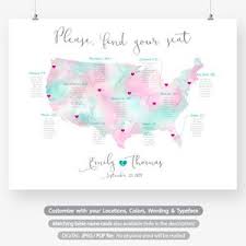 Travel Theme Wedding Table Plan Usa Map Seating Chart