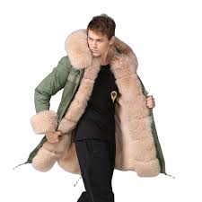 Luxurious Long Fur Parka Beige Faux Fur