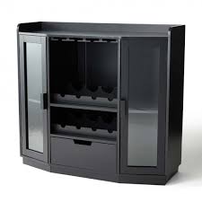Glitzhome 40 00 L Black Wine Cabinet