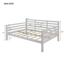anbazar white wooden full size daybed with full guard rail daybed sofa bed with slat and clean lines weight capability 250 lb