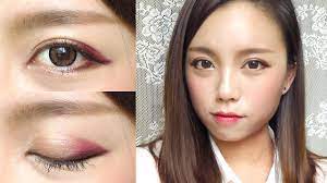 korean ulzzang style burgundy makeup